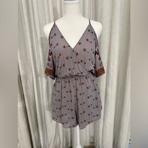 Astr Purple Floral Romper